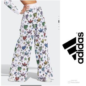Jeremy Scott x Adidas Wide Monogram Track Pants